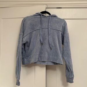 Blue velour sweatshirt